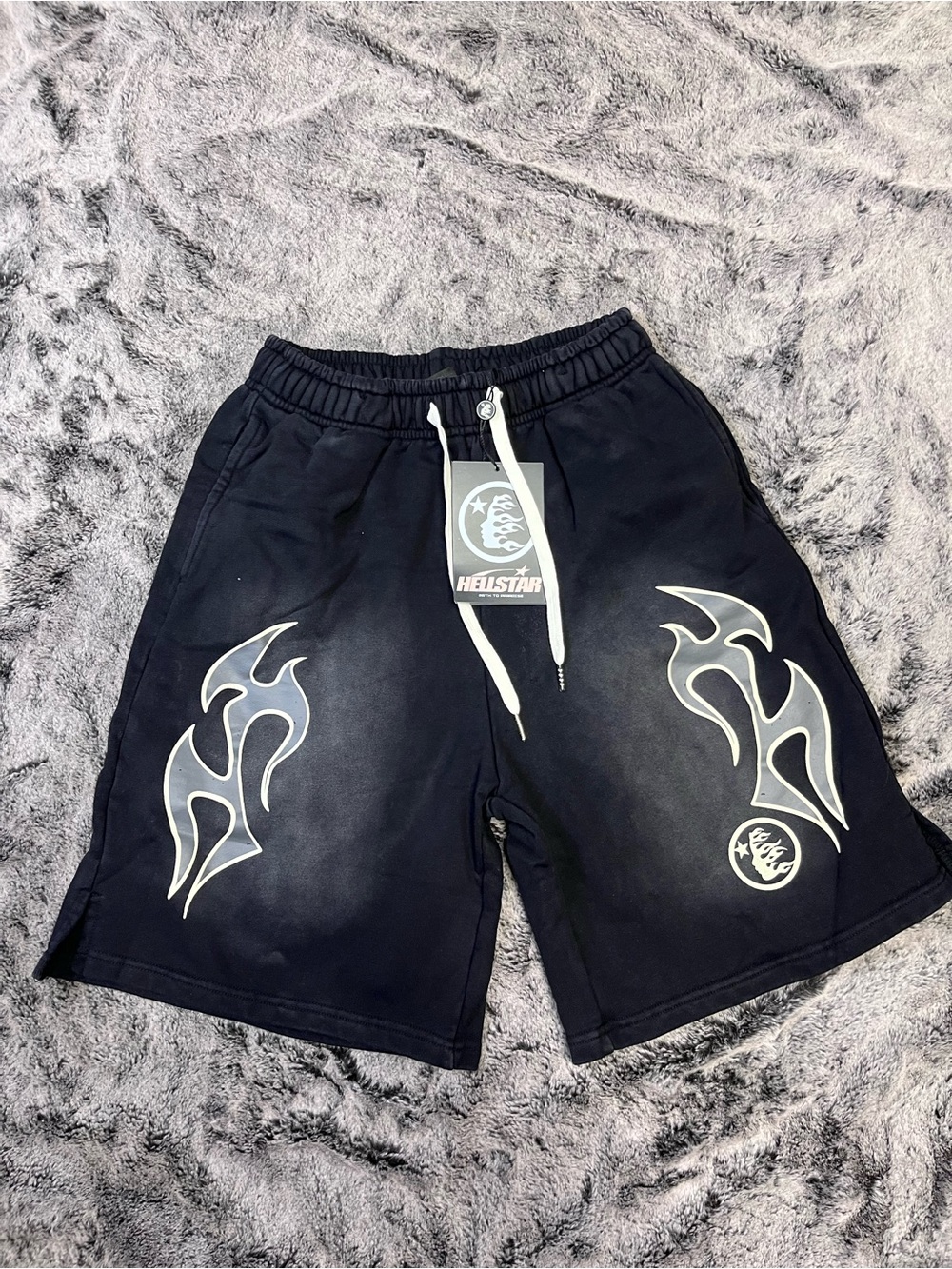 Helstar Black Men’s Athletic Graphic Shorts